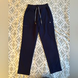 Figs Navy High Waisted Yola Skinny Scrub Pants - Small